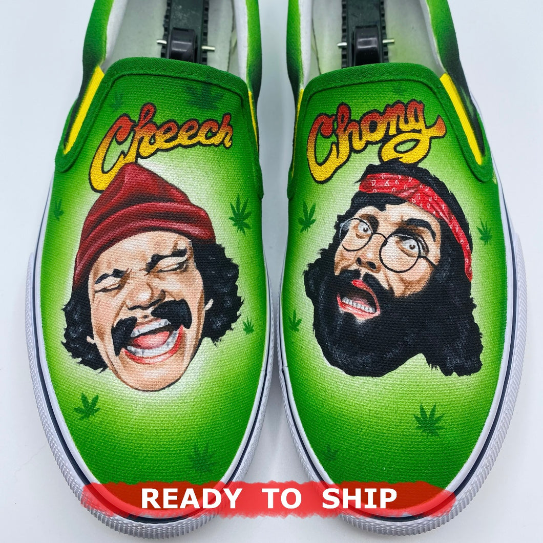 custom painted Cheech and Chong shoes